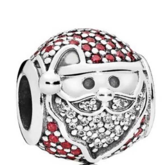 Authentic Pandora Sparkling Jolly Santa Red/Clear CZ Christmas Holiday Charm - Picture 1 of 9